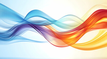 Abstract depiction of fluid dynamics with swirling colorful wave patterns in sharp detail on a clean background