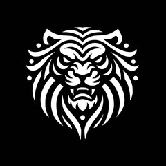 Fototapeta premium Fierce Tribal Lion Head Design