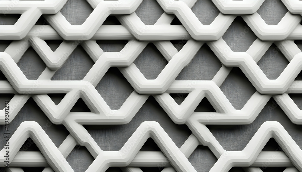 Poster abstract grayscale image of an intricate, three-dimensional geometric pattern. perfect for backgroun