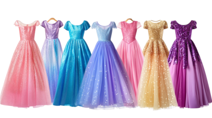dresses isolated on white background.