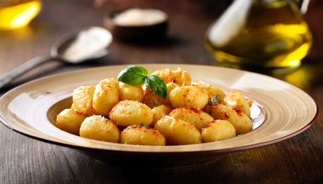 gnocchi allo zafferano pasta food, AI generated