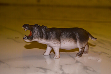 Children's toys with various types of land animals. Land animal education such as elephants, giraffes, hippos and others. Toys with soft materials. Friendly toys.