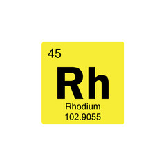 periodic table Rhodium colored icon