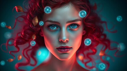 Portrait of a woman with a red hair