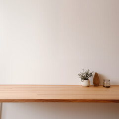 Light Wood Shelf Minimalist Home Decor Plant Vase Jar