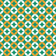 Retro Star Tile Pattern – Green and Yellow Colorway
