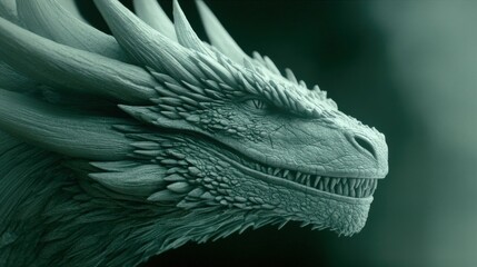 A beautifully crafted dragon sculpture showing meticulous scale details and a striking pose, highlighting the artistry and creativity in the fantasy genre of artwork.