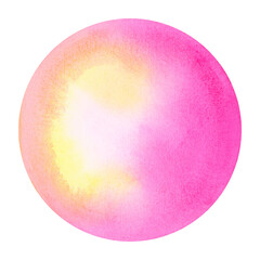 Hand painted watercolour circles colourful illustration.
