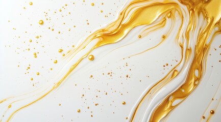 Liquid Gold Abstract: A captivating abstract  gold liquid against a pure white backdrop.marble wall art, glass wall art, tempered glass wall art, wall decor, panaromic wall art, luxury wall art, wall 