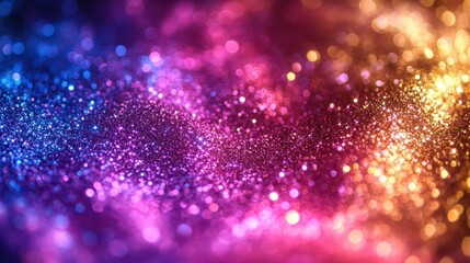 Vibrant Glitter Texture with Shimmering Lights and Colorful Sparkle Swirls