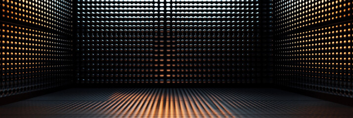 Industrial Abstract Grids With Warm And Cool Light Play
