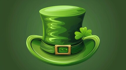 St. Patrick's Day Green Leprechaun Hat Cartoon Vector