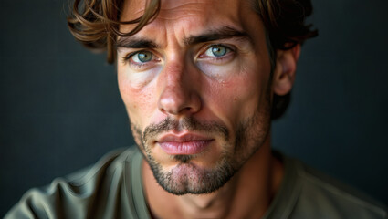 Obraz premium Detailed Hyperrealistic Man Portrait