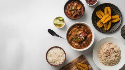 Delicious Caribbean Cuisine Food Meal Display
