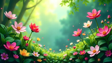 Obraz premium Surreal Dreamlike Botanical Garden