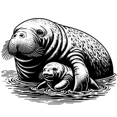 Manatee Illustration