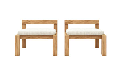 Wooden Chairs, isolated on white background