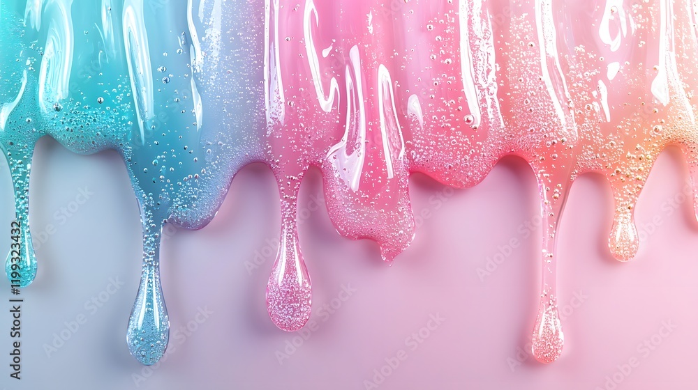 Aufkleber vibrant abstract background with colorful dripping paint effects. generative ai