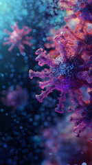 Microscopic view of dangerous coronavirus particle floating in environment, causing infectious disease covid-19