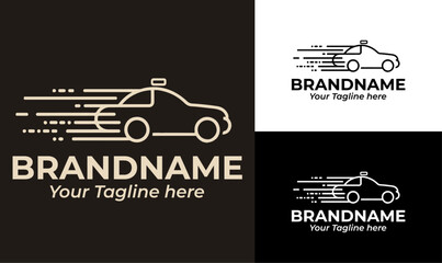Speed Taxi Logo Design Template for Ride Services, Transportation, and Fast Delivery Businesses
