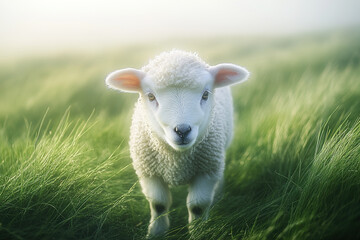 Obraz premium Adorable Fluffy Lamb