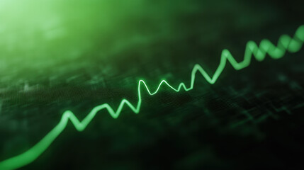 A green waveform display against a dark background, representing audio or data signals in a modern, digital aesthetic.