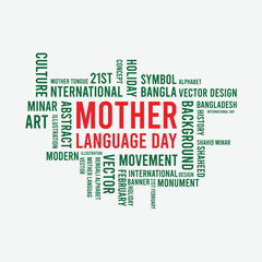 21 February international mother language day. Vector template Design for banner, greeting card, poster, prints, social media post ,flyer , T shirt with background.