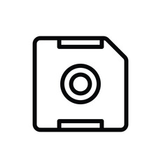Floppy disk icon in flat style. Floppy disk icon line vector isolated on white background.
