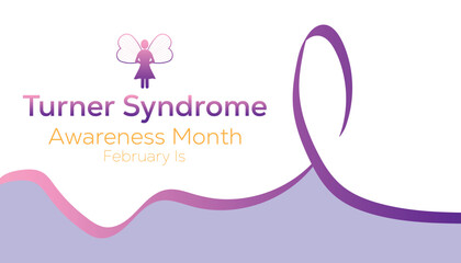 February is Turner Syndrome Awareness Month. Vector template Design for banner, greeting card, poster, prints, social media post ,flyer , T shirt with background.