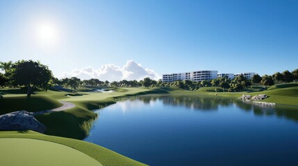 Golf Course near Residential Area