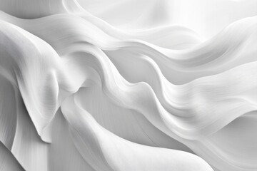 Obraz premium Soft, flowing white fabric creates serene, elegant atmosphere wi