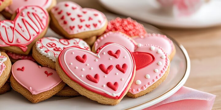 A cookie platter with love-themed designs, perfect for a romantic celebration.