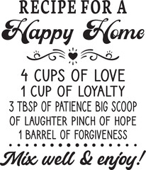 recipe for a happy home SVG