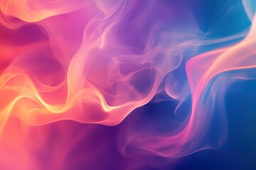 Obraz premium Abstract Swirling Smoke in Pink, Yellow, and Blue Hues
