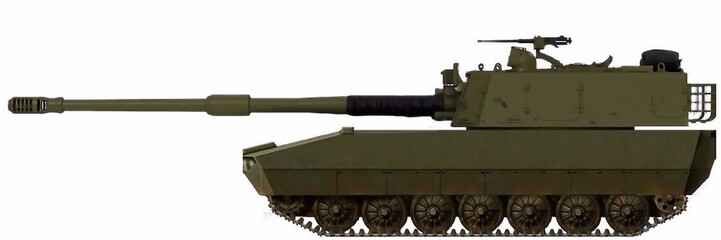 The concept of a tracked self-propelled gun using a 155 mm gun