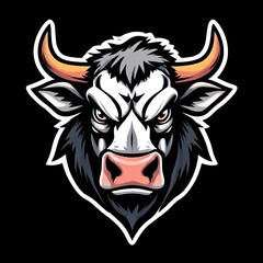 Obraz premium Head cow as a logo gaming gamer team e sport , isolated on background