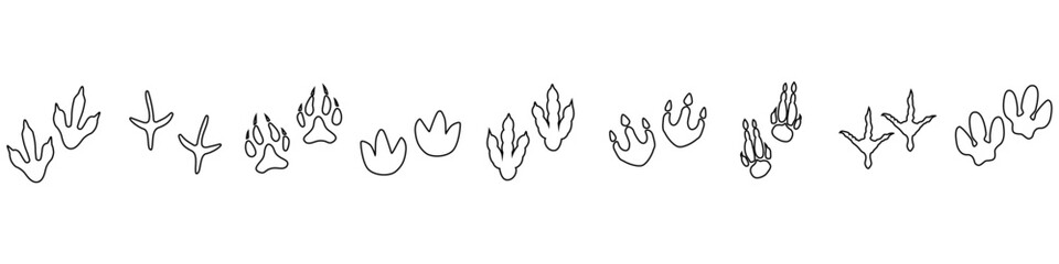 Dinosaur Track vector icon set. Dinosaur Footprints illustration sign collection. trace symbol or logo.