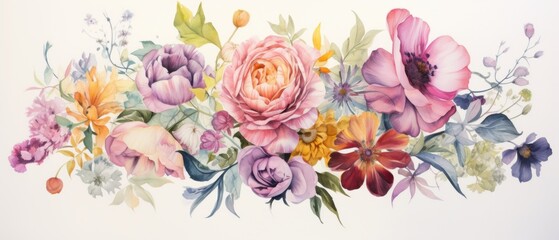 Vibrant floral arrangement with roses and anemones for artistic design projects