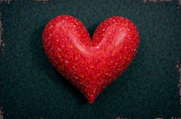 Fototapeta premium Red hearts, grunge style. Valentine's Day concept.
