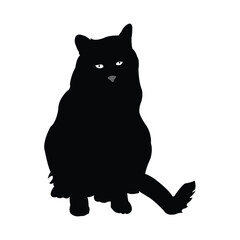 Silhouette of a black cat sitting. Cat vector, Cat silhouette, Cat logo, Cat icon.
