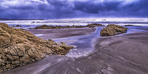 Beach of Los Quebrantos, Cantabrian Sea, San Juan de la Arena, Soto del Barco, Principado de Asturias, Spain, Europe