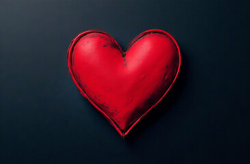 Fototapeta premium Red hearts, grunge style. Valentine's Day concept.