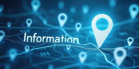 Information presentation on location data technology sector digital content interactive environment data visualization concept