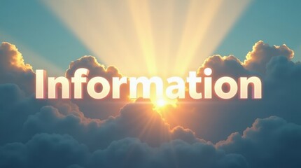 Information presentation at sunrise nature environment inspirational viewpoint for visual impact