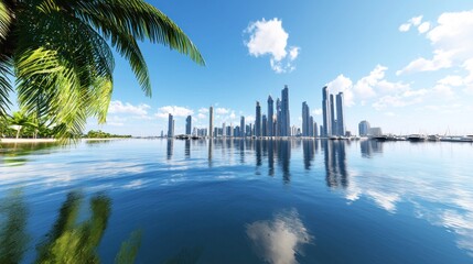 Coastal City Skyline at Daytime