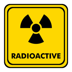 radioactive sign on yellow board. illustration of radioactive.