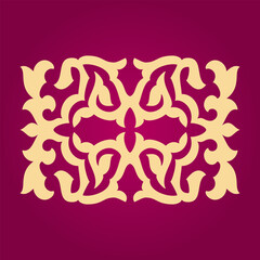 Vintage ornate linear ornaments in Kazakh traditional style. Asian floral designs. Abstract Asian elements of the national pattern of the ancient nomads of the Kyrgyz, Mongols, Kazakhs, Tatars. EPS10