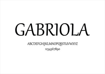 Gabriola font for logo and headline. Isolated vector typeset
