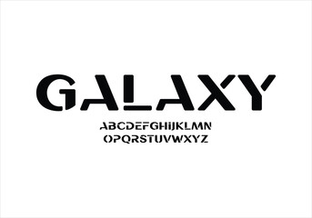 Galaxy font for logo and headline. Isolated vector typeset