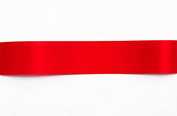 Obraz premium Horizontal red tape on light background.